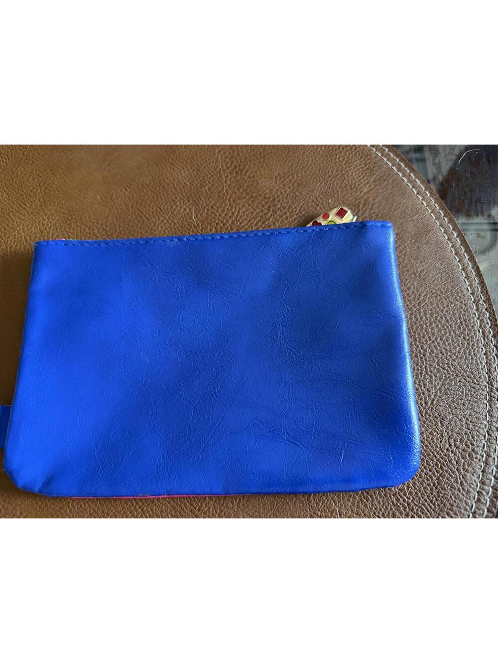 Ipsy Two-Tone Small Zipper Pouch Wallet - Blue and Pink